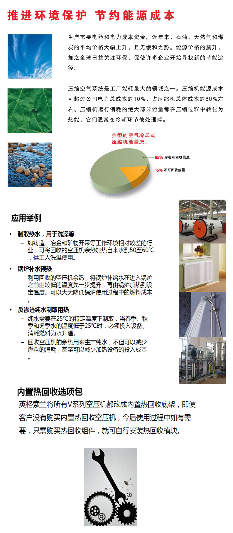 英格索兰SIRC V系列内置热回收90-160kW空压机